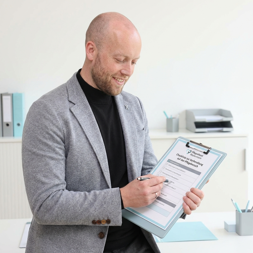 Checkliste zur Vorbereitung auf den Pflegebesuch