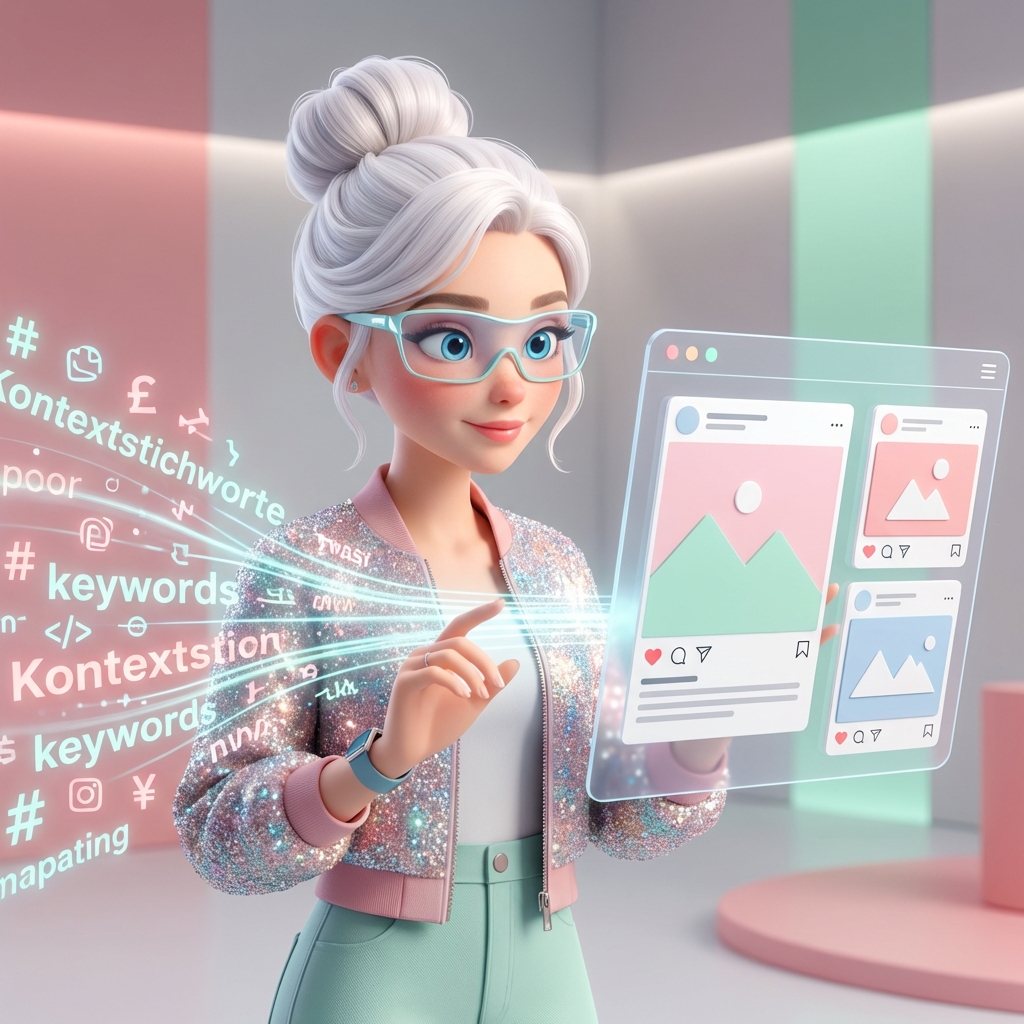 Kontextstichworte steuern Maries KI zu markenkonformen Social Media Beiträgen
