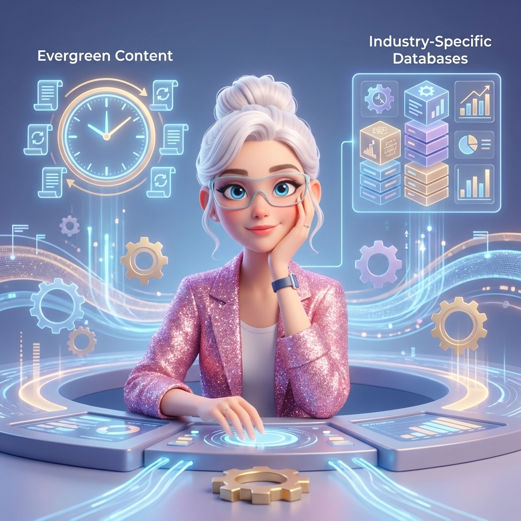 Zeitloses Marketing mit Evergreen Content Automatisierung und branchenspezifischen Datenbanken